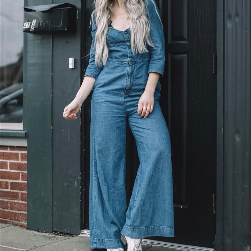Free People The Violet denim jumpsuit